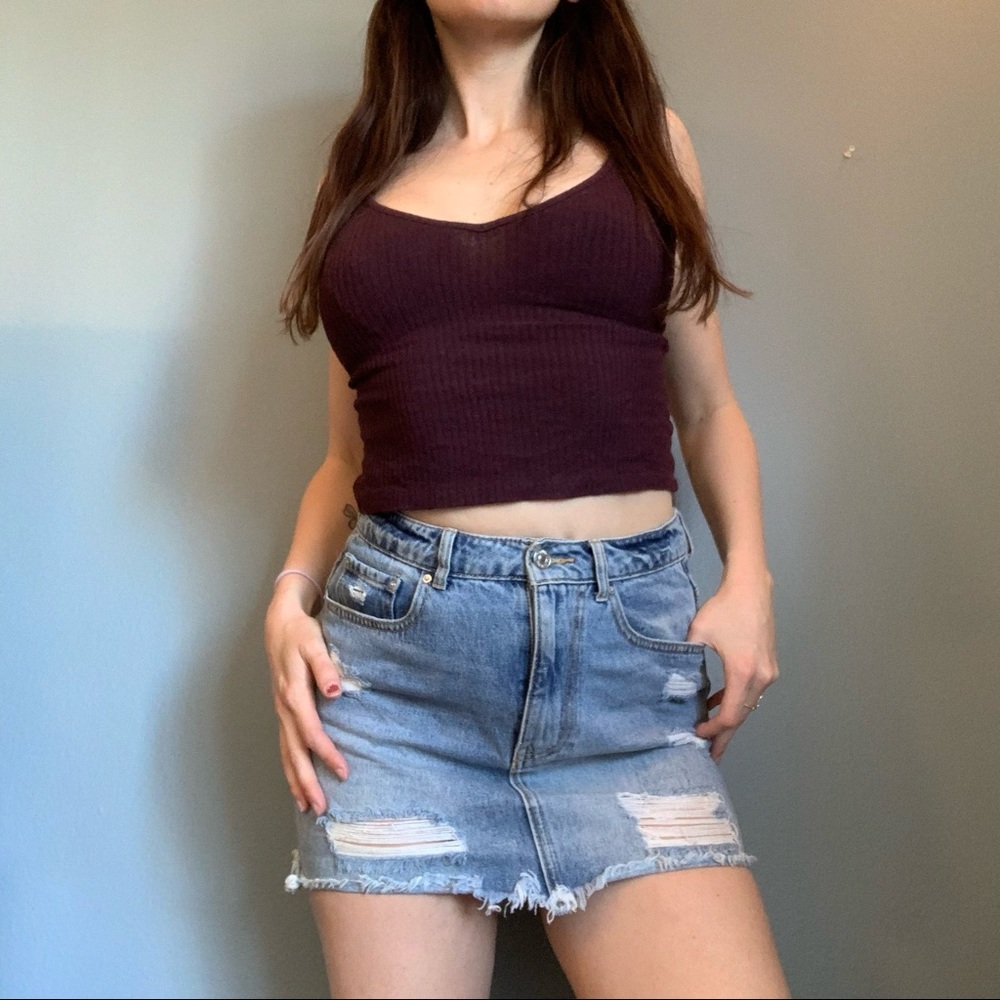 F21 Denim Mini Skirt
